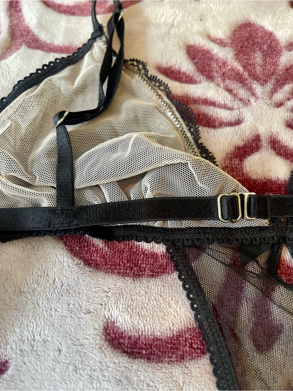 Victoria's Secret Black Nude Sheer Lace Teddy Bodysuit Small - Picture 11 of 13
